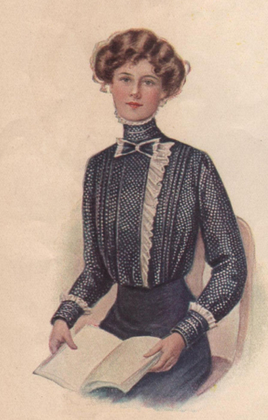 blue shirtwaist blouse