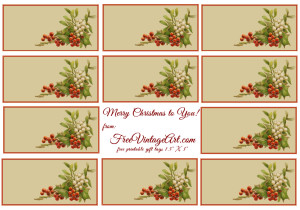 holly and mistletoe printable gift tags