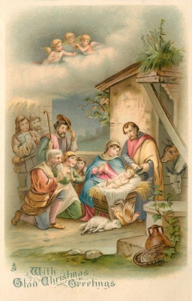 christmas nativity clipart vintage - photo #36