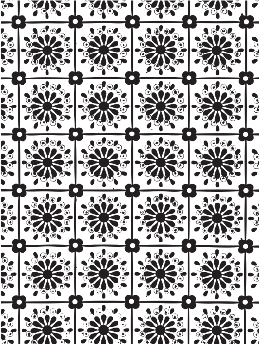 vintage black and white floral endpaper