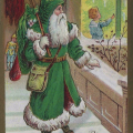 Victorian Green Santa