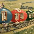 Easter Egg Train vintage Easter Postcard