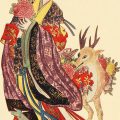 japanese woman and deer