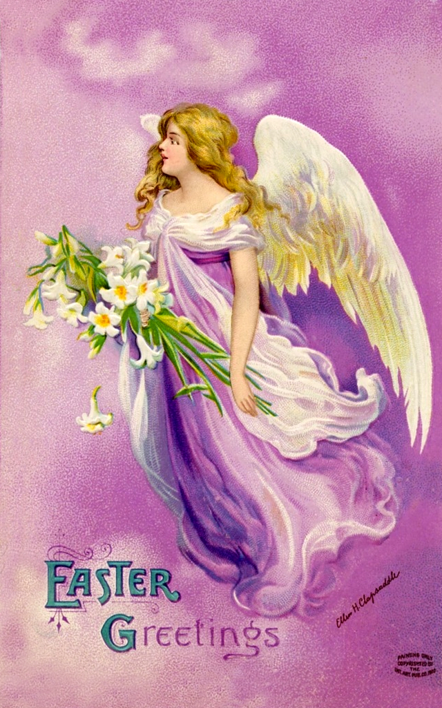 Easter Angel Vintage Clapsaddle Easter postcard