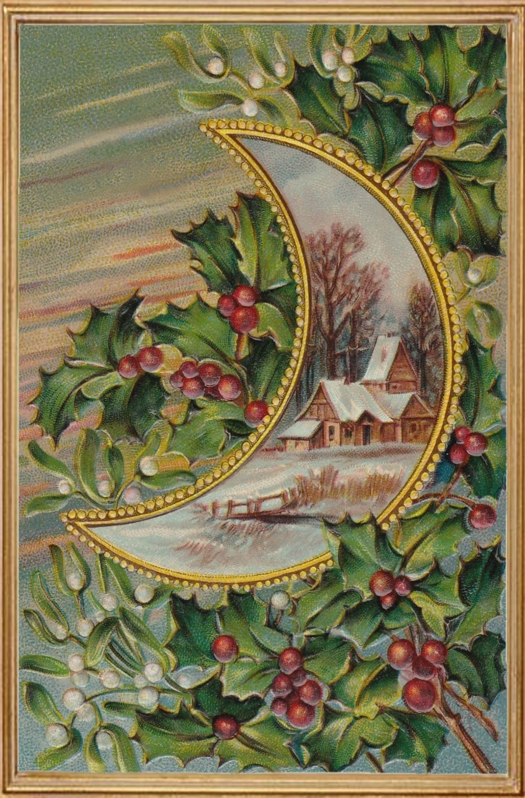 Mistletoe and Holly Christmas Greeting