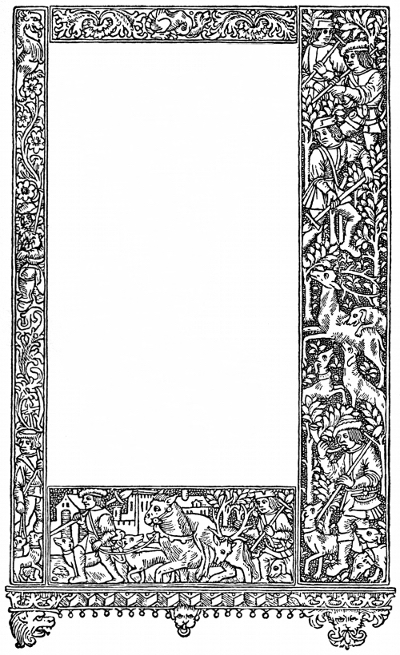 Medieval Hunting Frame & Border - free vintage illustration